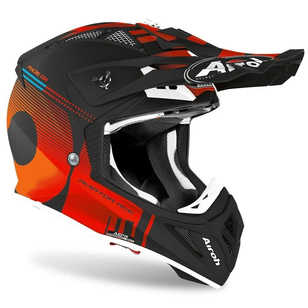 Airoh Aviator Ace Nemesi Matte Orange Helmet - Image 2