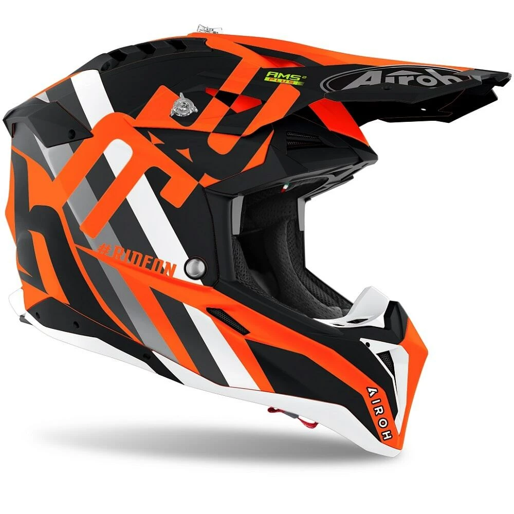 Airoh Aviator 3 Rainbow Matte Orange Helmet - Image 2