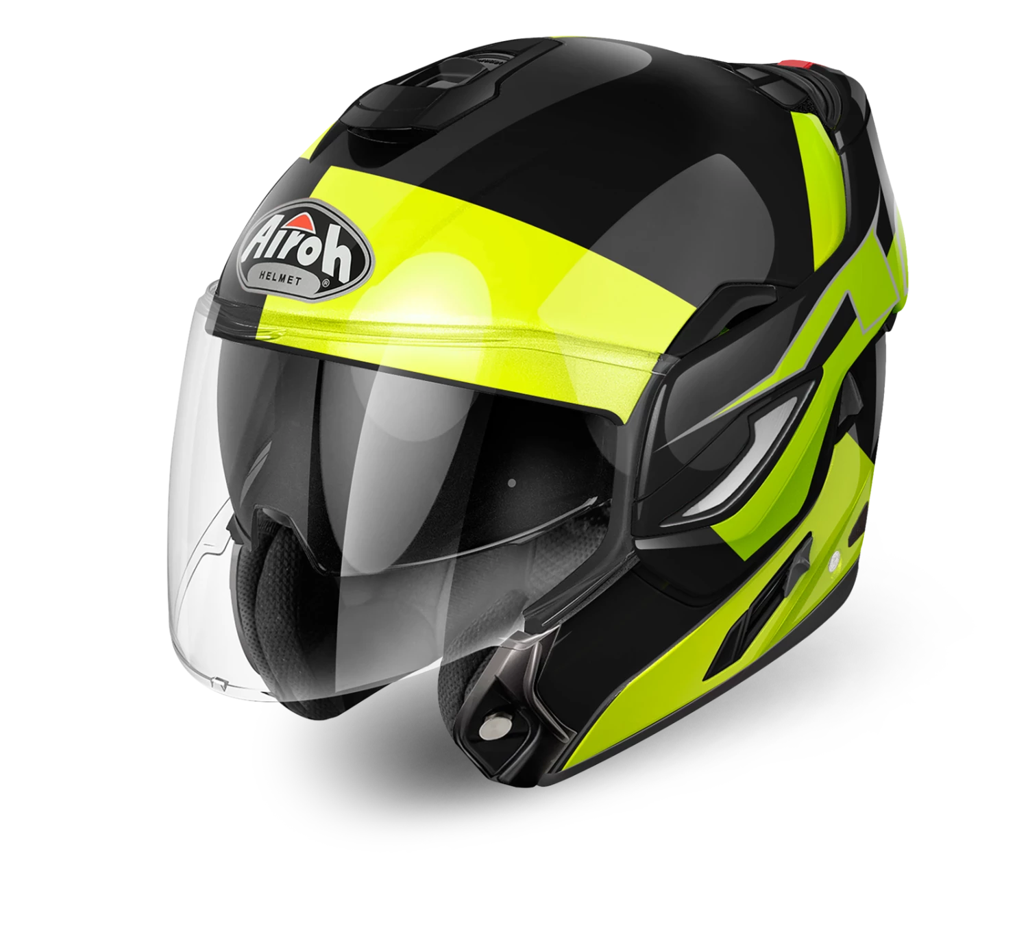 Airoh Rev Fusion Black/Yellow Modular Helmet - Image 4